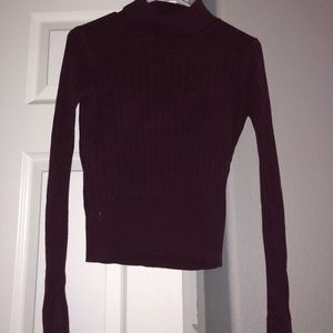 maroon turtle neck